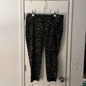 Old Navy Animal Print Trousers in Black and Tan
